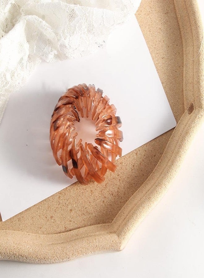 Labriciyon Coffee Vintage Bird's Nest Bun Maker Hair Claw, Simple Women Temperament Ponytail Holder Hair Loops Hairstyle Tools Hair Accessories - Image 4